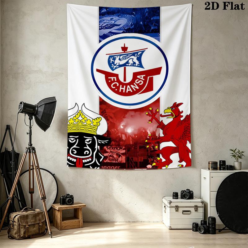 Fc Hansa Rostock Wall Tapestry Aesthetic Wall Hanging Printed Fabric Blanket Decorative Tapestries For Bedroom Living Room Home Decor