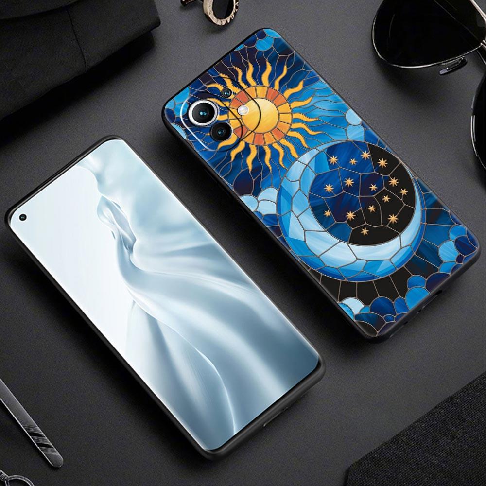 Beautiful Sun Moon Glass Phone Case Cover for Xiaomi Mi 17 15 14 13 12 11 Ultra 15T 14T 13T 12T 11T Pro Lite 5G Soft TPU Shell