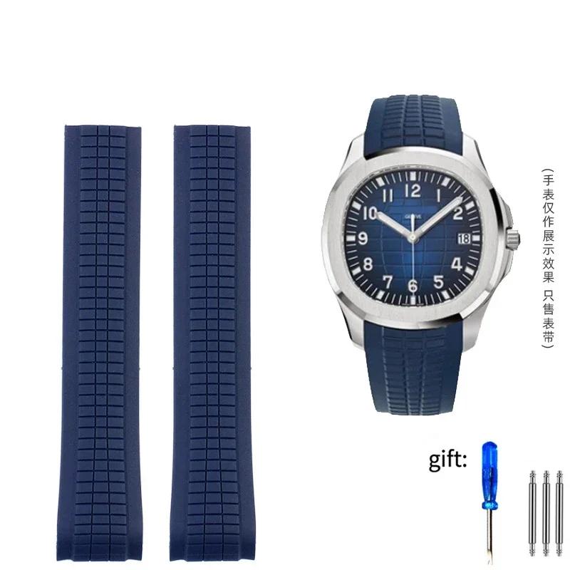 

Высококачественный мягкий резиновый ремешок для часов Подходит для Patek Philippe Силиконовый 5164A 5167A 5168A 21 мм Складная застежка Ремешки для часов 21mm