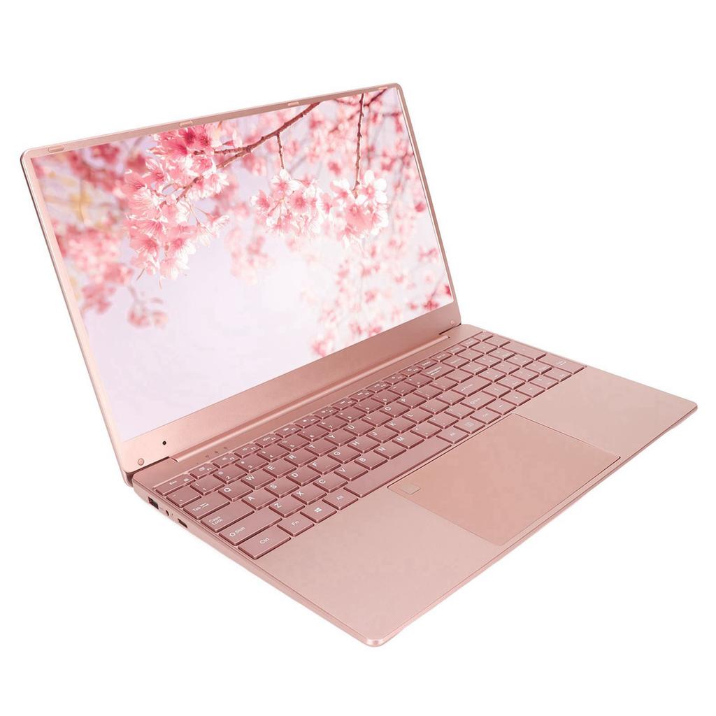 15.6in Laptop for Win11 for N5095 CPU Pink Laptop with Fingerprint Keypad Backlight Keyboard