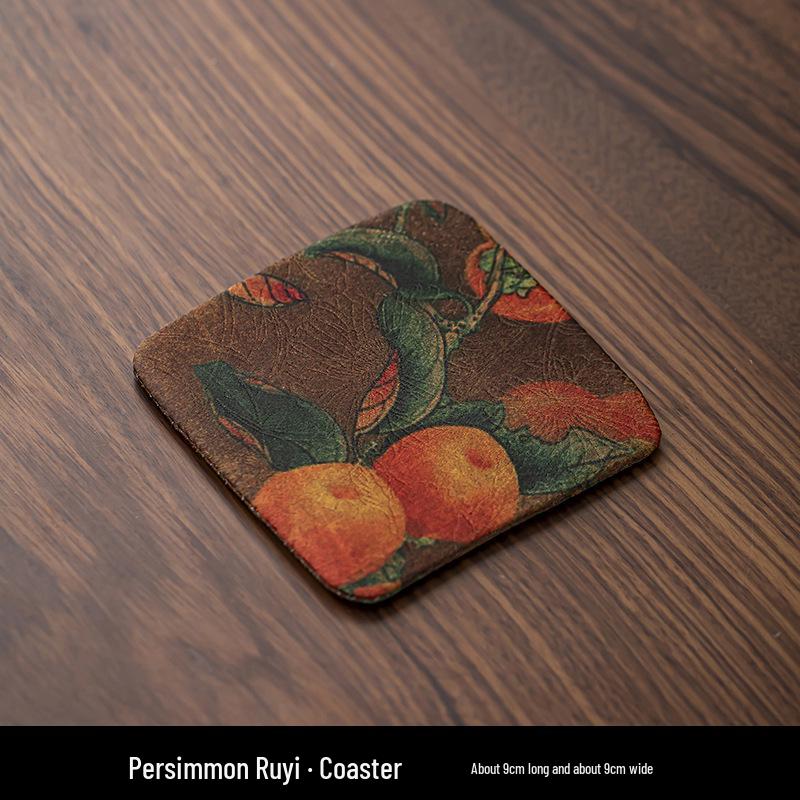Chinese Style Double-sided Waterproof Silk Coaster - Heat Insulation Pad for Tea Ceremony & Home