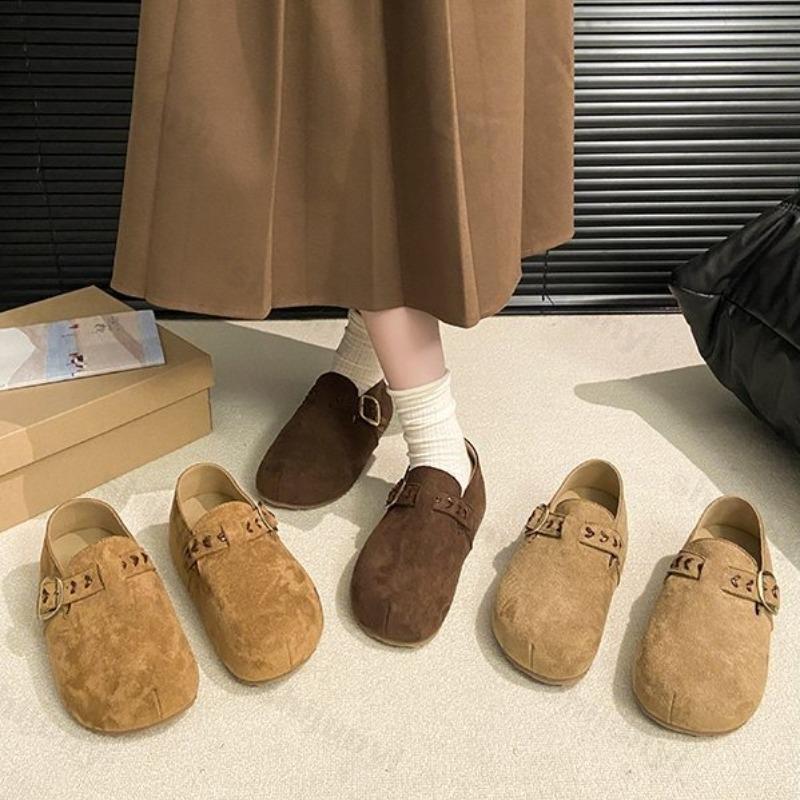Γυναικεία Loafers 2026 Φθινόπωρο Χειμώνας Νέα Μόδα Λουράκι με Αγκράφα Εσωτερικό Αυξημένο Ύψος Casual Παπούτσια Εξωτερικού Χώρου Αντιολισθητικά Vintage Μπαλαρίνες