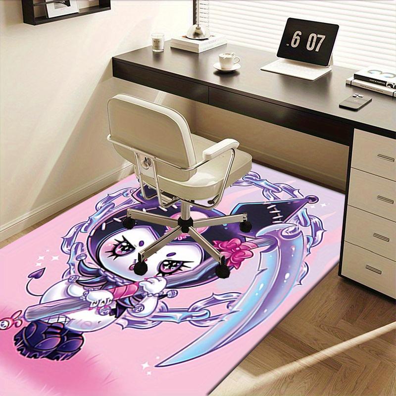 Office Rug Gothic Kawaii, Skull Cute Anti-Slip Rug, Machine Washable for Living Room, Bedroom, Office, Multiple Sizes, Bedroom Mat, Decorative Mat, Du