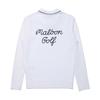 MALBON GOLF Knit Hybrid Long Sleeve Polo Shirt Off White (Woman)