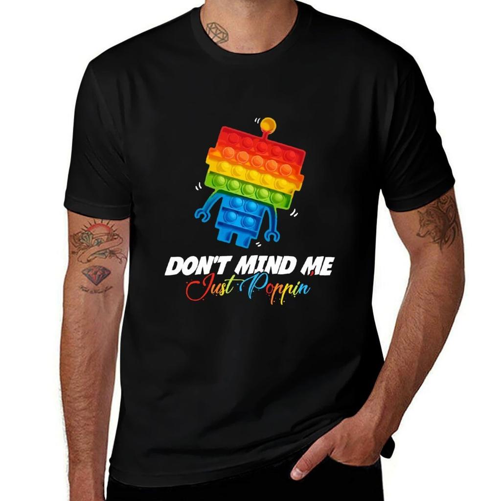 Dont Mind Me Just Poppin Fidget Toy TShirt Soft Stretch Short Sleeve Top