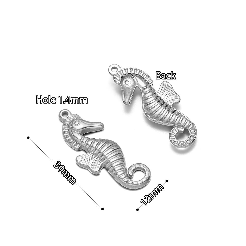 5Pcs Summer Ocean Dolphin Seahorse Crab Turtles Stainless Steel Pendant for DIY Earrings Making Necklace Bracelet Accessories