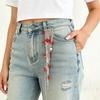 Hip Hop Ins Beaded Tassel Brooch, Pendant Chain Lapel Pin For Women