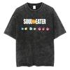 T-shirt Manga Soul Eater Stampa Death the Kid T-shirt Lavata Vintage Streetwear Abbigliamento Uomo Donna Maglietta in Cotone Oversize