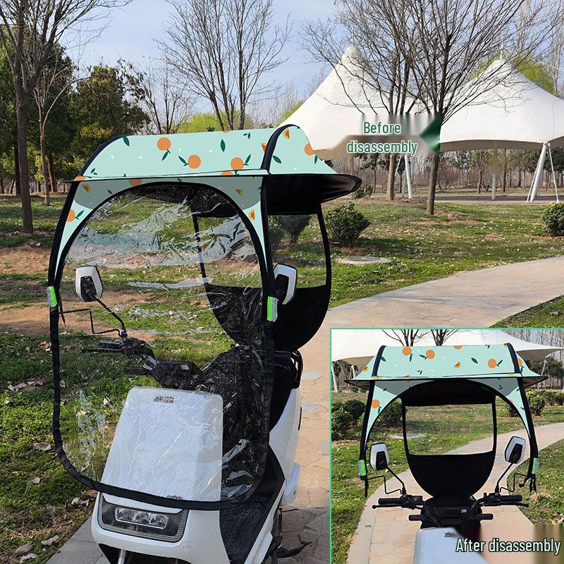 Electric Bicycle & Motorcycle Rainproof Windproof Canopy Shelter