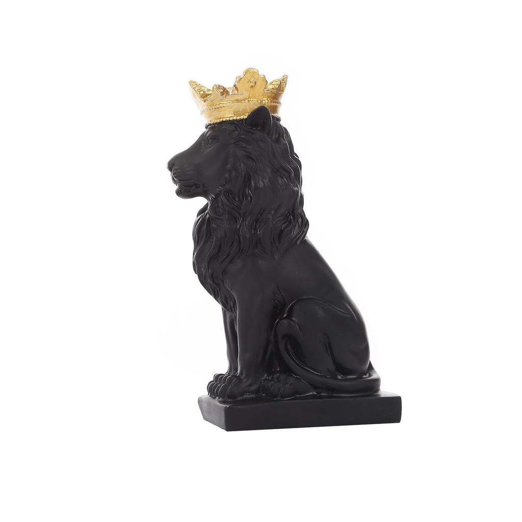 Decorative Crown Lion King Statue Showpiece Sculpture Animal Figurines
