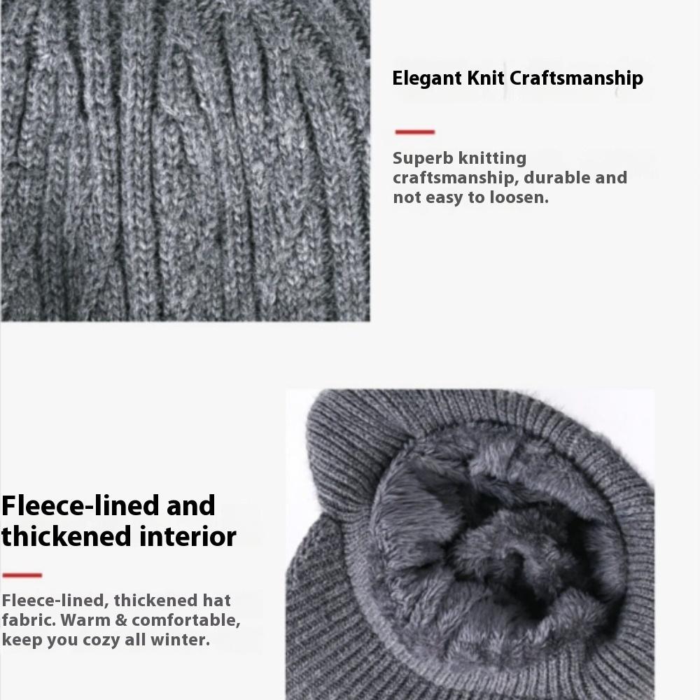 Winter Ear Flap Hat with Visor for Men and Women, Windproof Thermal Ski Cap for Outdoor Activities, Cold Weather Beanie with Ear Protection