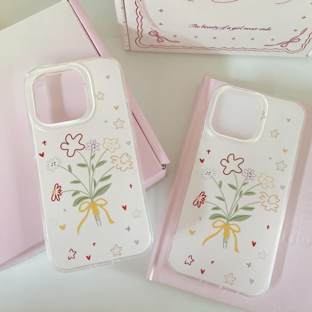 Painted Phone Case for iPhone 12 13 15 16 iPhone 16 12 13 14 15 Pro  14 15 16 Pro Max Coverage Shockproof Anti-Fingerprint Fresh Style Protective Case