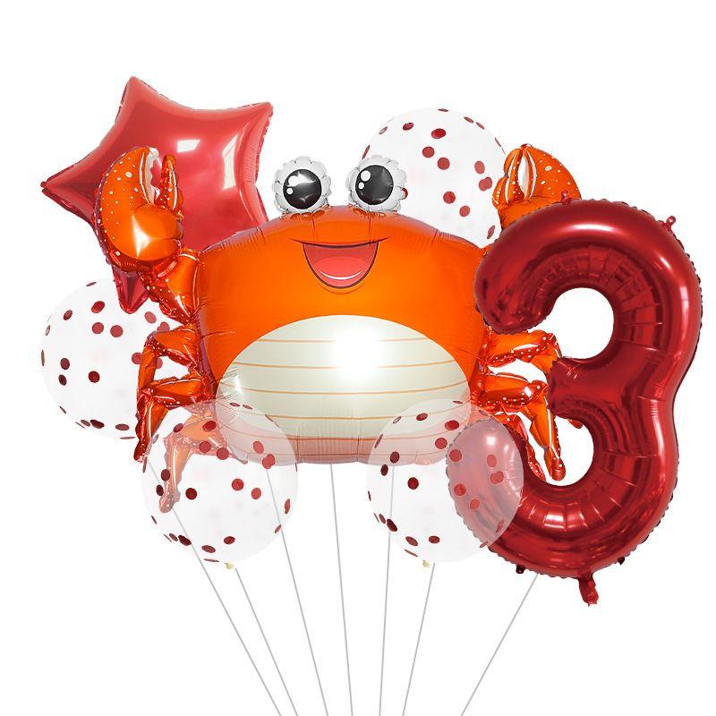 Ocean Theme Balloon Set Kids Birthday Number Balloon Decor