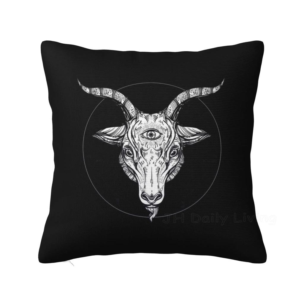 Pentagram With Demon Baphomet Satanic Goat Goth Cushion Cover Home Office Car Decor Pillow Case 45X45Cm Pillowcase Pillow Cover