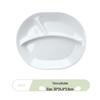 Wuhe A5 Food-Grade Melamine White 3-Compartment Serving Plate