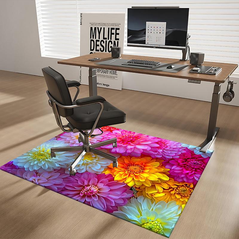 1 Stück Athenas bunte Blumen-Bürostuhlmatte - Festliches Geschenk für Zuhause und Arbeitsplatz, Geeignet für alle Jahreszeiten.P012