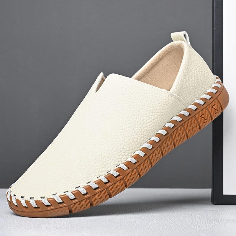 Herren Rutschfeste Weiche Sohle Leder Fahr-Loafer
