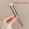 Trendy U Shape Metal Moon Hair Sticks for Women Vintage Elegant Chinese Black Crystal Hairpins DIY Hairstyle Hair Accessories