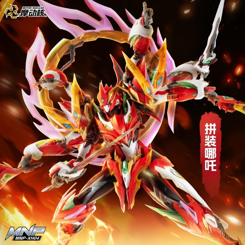 Motor Nuclear NeZha Montagemodellpaket Actionfiguren Sechsarmiger Mecha mit Lotus-Basis Legierungsskelett Modisches Spielzeug Jungen Ideales Geschenk