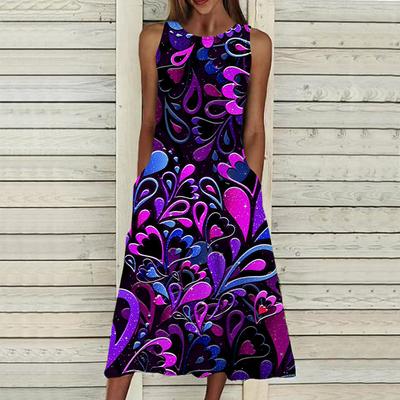 Summer Fashion Sexy Sleeveless Dress Soft Casual 3D Leaf Pattern Print Dress Sleeveless Sling Dress Summer Suspender Dress