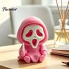 Unique Halloween Party Favors Ghost Statue, Cartoon Skeleton Sculpture, 3D Printed Textures Three Dimensional Skull Art Pieces Compact Horror Ornament