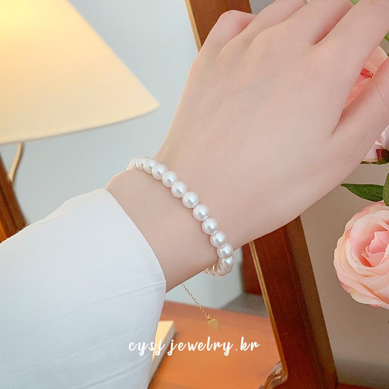 Cui Yan S925 Sterling Silver Korean Style White Pearl Bracelet for Women - Exquisite Hand Chain