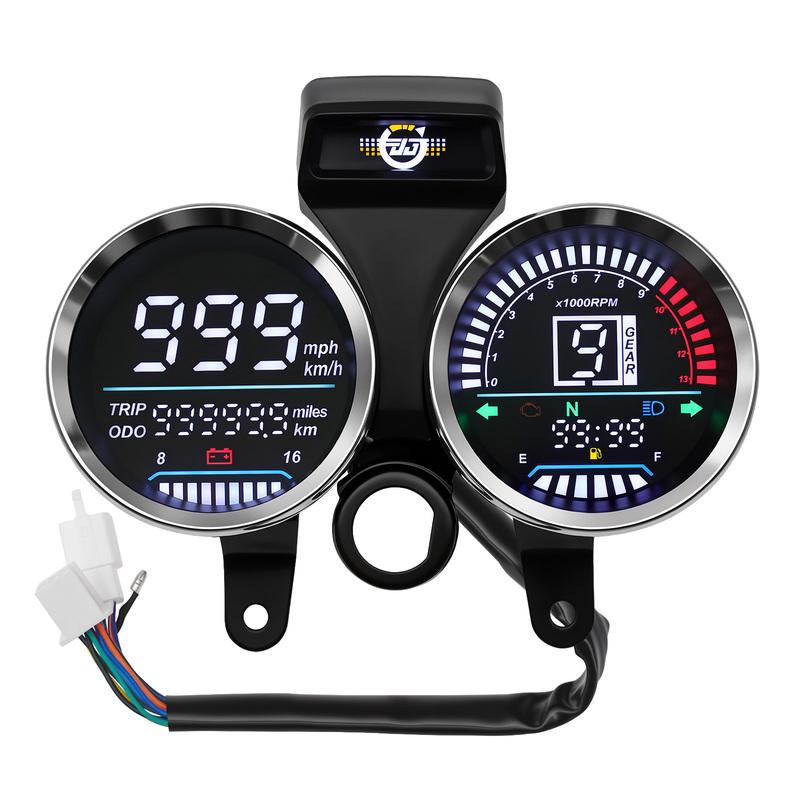 Motorcycle Tachometer Speedometer LCD Digital Odometer Trument Gauges Dashboard Cluste For Suzuki Modified Parts
