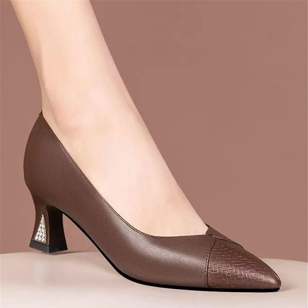 sapatos femininas women classic wine red spring slip on square heel shoes for sexy party lady office work shoes ab665