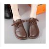 New Women'S Comfort Flats - Leather Lace-Up Shoes With Anti-Slip Cushioned Sole, Spring/Fall Casual Shoes For Mothers