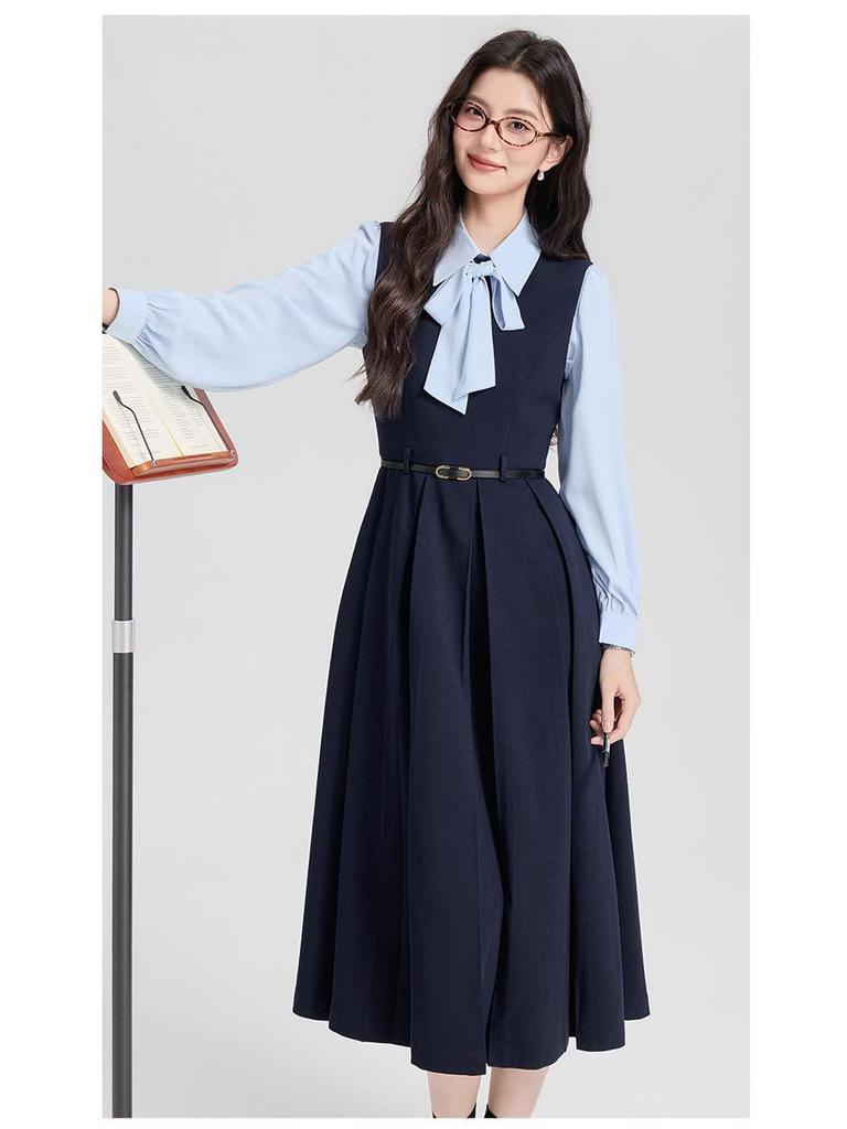 Women's Academy Style Petite Vest Dress for Formal Occasions and Teacher Interviews