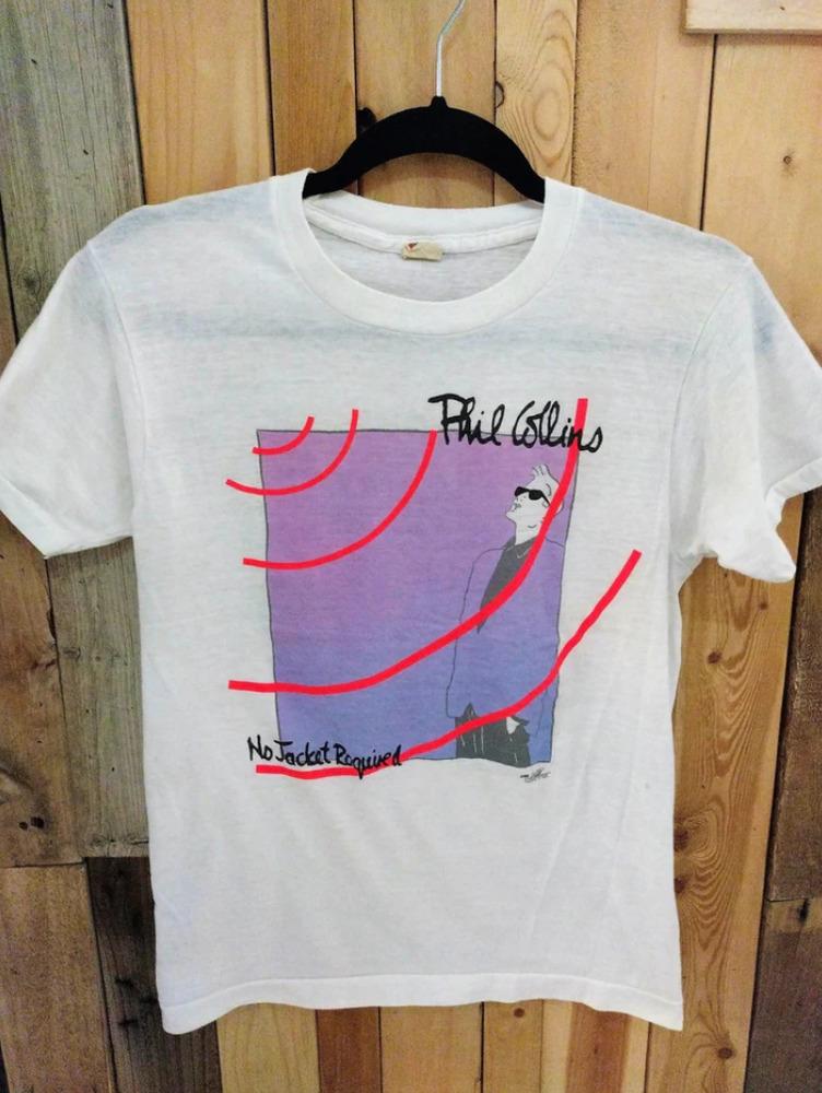 Vintage 1985 Phil Collins No Jacket Required Shirt White Unisex Unisex T-Shirt XXL