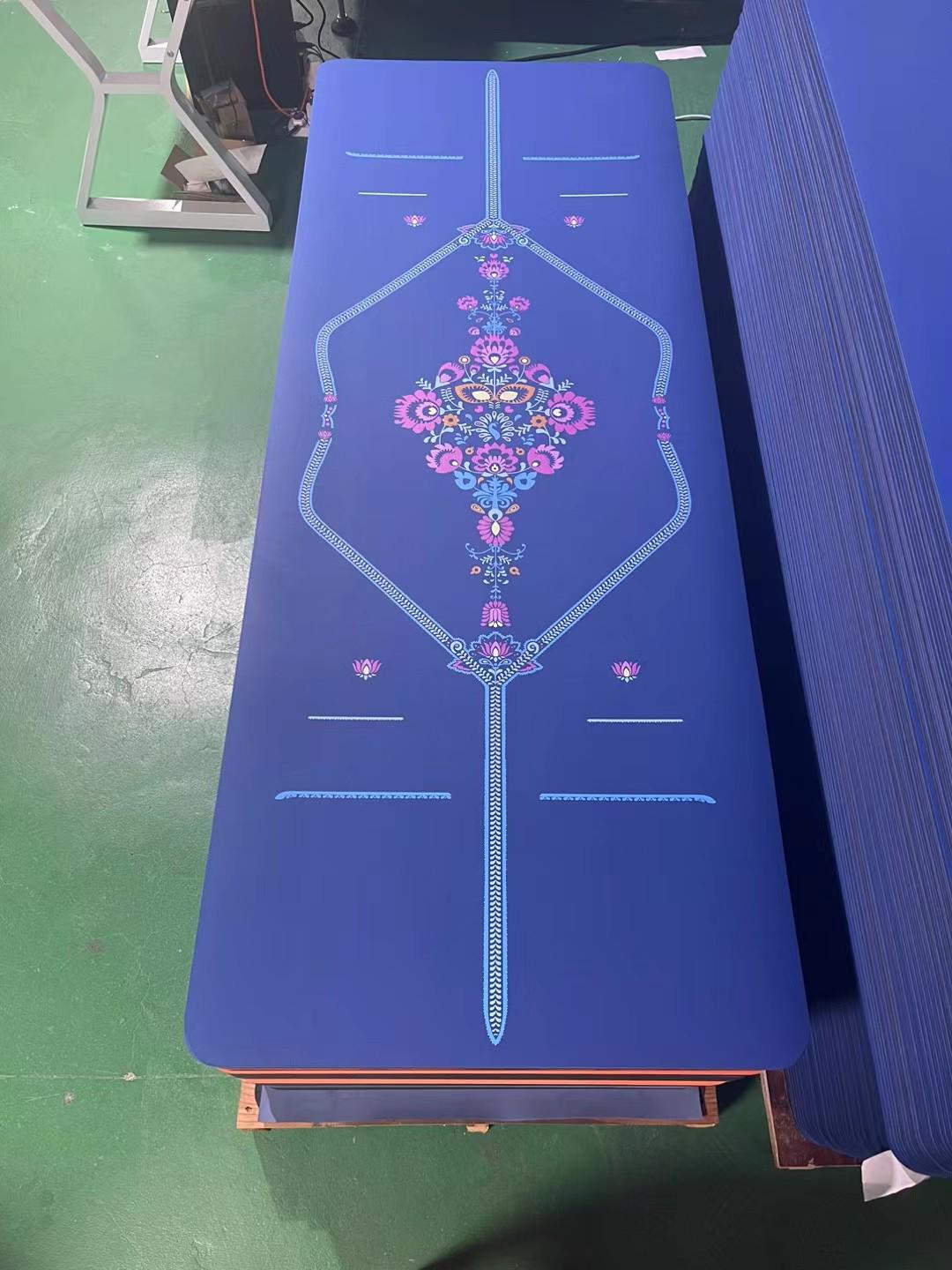 Экологичный нескользящий коврик для йоги с линиями поз - Двусторонний, толстый и широкий 183x68x0.4CM