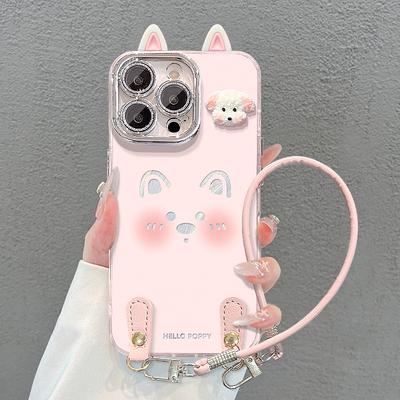 Applicable To Apple 16promax Mobile Phone Case 13 Cute Puppy Doll Lanyard Iphone15 Women's 14 Advanced Sense