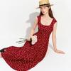 Wednesday Delight Wd_Polka Dot Flare Midi Dress_Red