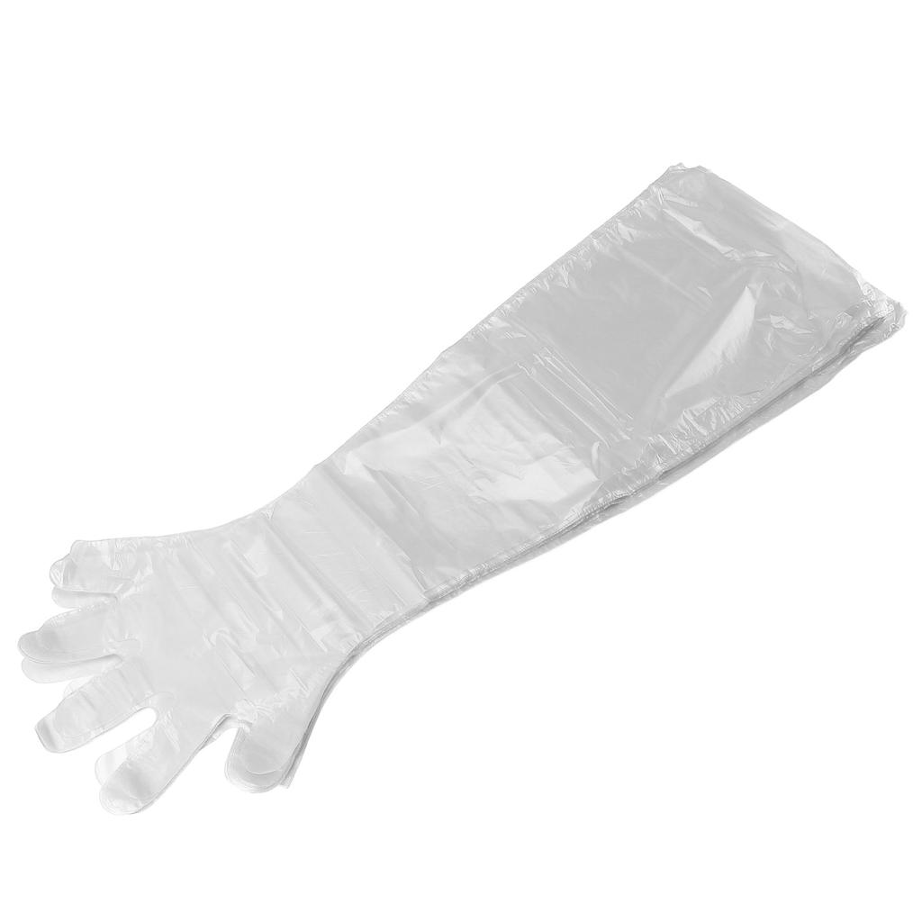 100Pcs Long Arm Disposable Plastic Gloves Safe Reliable Multipurpose Veterinary Long Gloves for