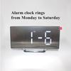 Mirror Digital Alarm Clock Temperature Date Night Mode Snooze USB Powered Always On Table Clock 12/24H Anti-disturb LED Clock