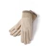 Winter Cashmere Gloves for Women's Outdoor Cycling Windproof Plush and Warm Touch Screen Knitted Wrist Gloves