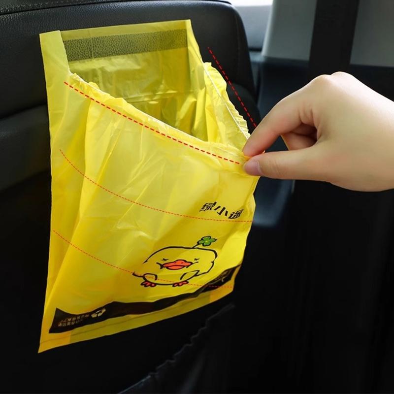 Reusable Adhesive Car Trash Holder Collapsible Waterproof Easy Carry Vehicle Garbage Bag for Road Camping Office Use