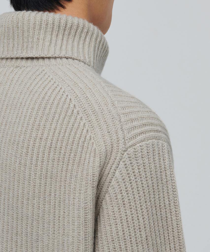 MUSINSA STANDARD Lambswool Ribbed Turtleneck Knit [Mushroom]