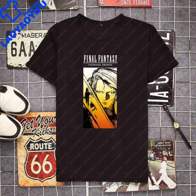 Final Fantasy Unisexs Tshirt Cute Shirt Unisexs Fashion Game Cloud Strife TShirt For Unisex Casual Buster Cactus Tops Short Sleeve