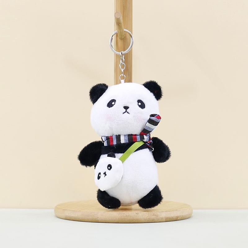 Charming Bee Panda Plush Keychain Adorable Panda Stuffed Toy Bag Pendant