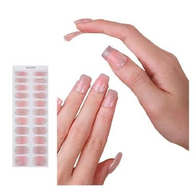 French Style Gel Nail Strips Semi Cured Nails Polish Wraps Nails Art Decoration