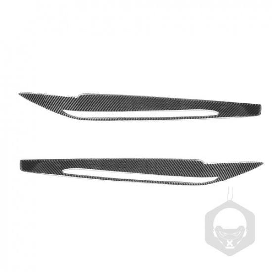 Carbon Fiber Headlight Eyelid Trim Cover Eyebrows For BMW X5 F15 2014-2018