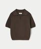UMARMUNG Pure Cotton Half Sleeve Collared Pullover_Brown