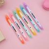 6 Colors/set Unique Window Tip Highlighter Pen Double Head Pastel Color Midline Highlighters Marker School Stationery Supplies