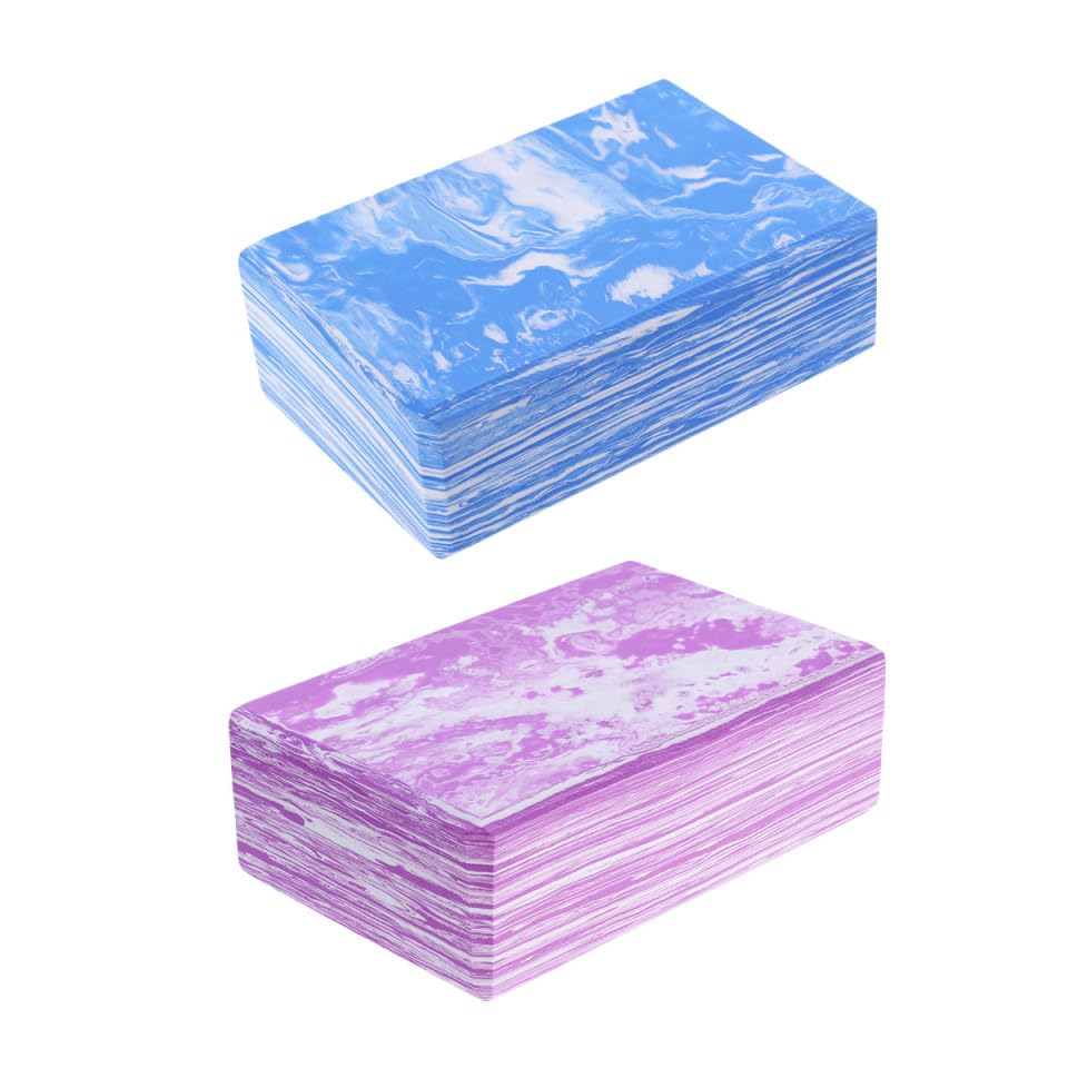 KESYOO Yoga EVA High Balance Purple Blue 2-Pack Blocks, Foam, Lightweight, Density, Fitness, Stretching, Support, Beginner-Friendly, &