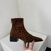 Designer Women Modern Ankle Boots Fashion Pointed Toe Short Booties Ladies Casual Thick Heel Shoes