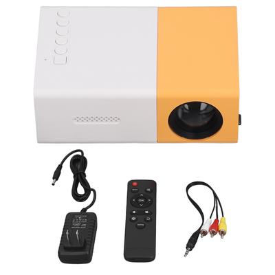 Mini Projector Yellow White 1080P Full HD Portable LED Pico Video Projector with Remote Control for