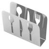 Napkin Holder Unique Knife Fork Cutout Pattern Anti Slip Upright Metal Napkin Holder for   Restaurants Hotels