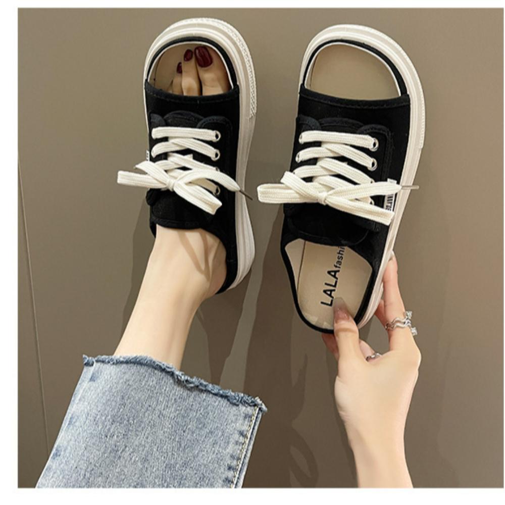 

Летние холщовые полушлепанцы для женщин 36 чёрный